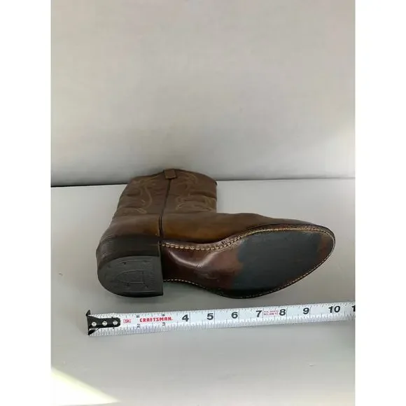 Texas Brand Western Cowboy Boots Brown Men's Size 9M - Picture 14 of 16